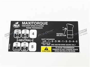 T2080 8 speed shift pattern diagram. Mack transmission P/N: 9RJ410M4